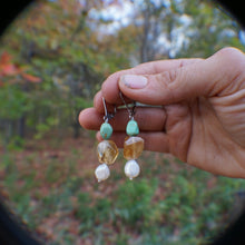 Load image into Gallery viewer, Turquoise, Pearl Earrings
